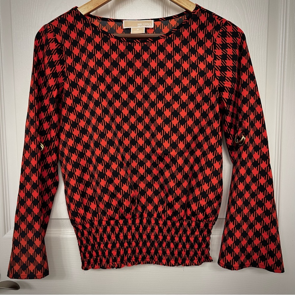 Michael Kors Red and Blue Top Size P